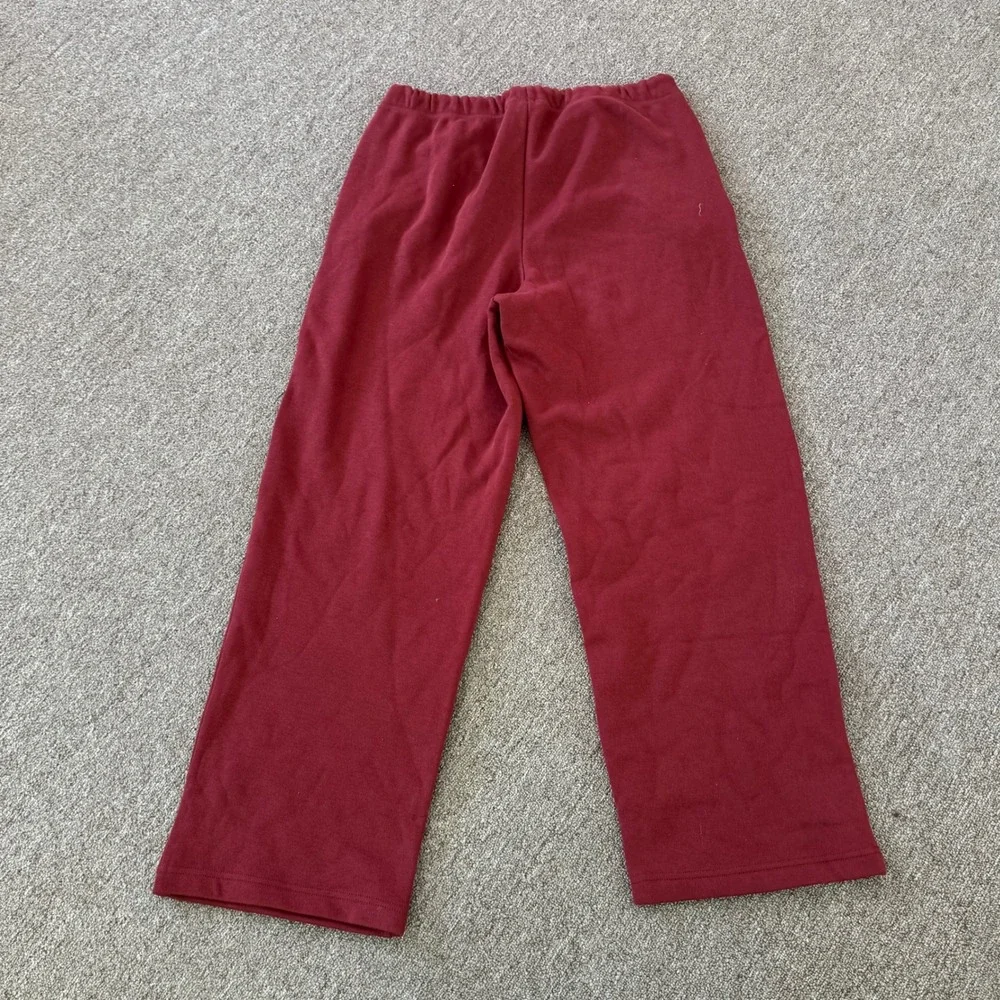 SKIMS Cotton Fleece Classic Straight Leg Pant Merlot ST-PNT-8385W Womens Size M